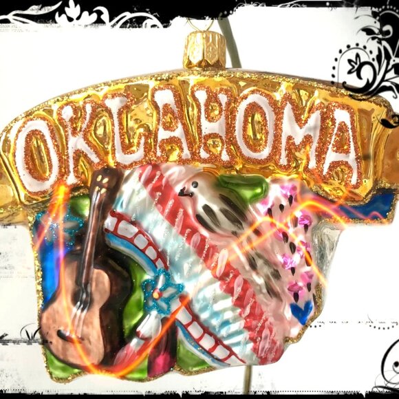 ✨ NEW Christopher Radko Celebrate OKLAHOMA State Shape Handmade Glass Ornament ✨ - Picture 10 of 10